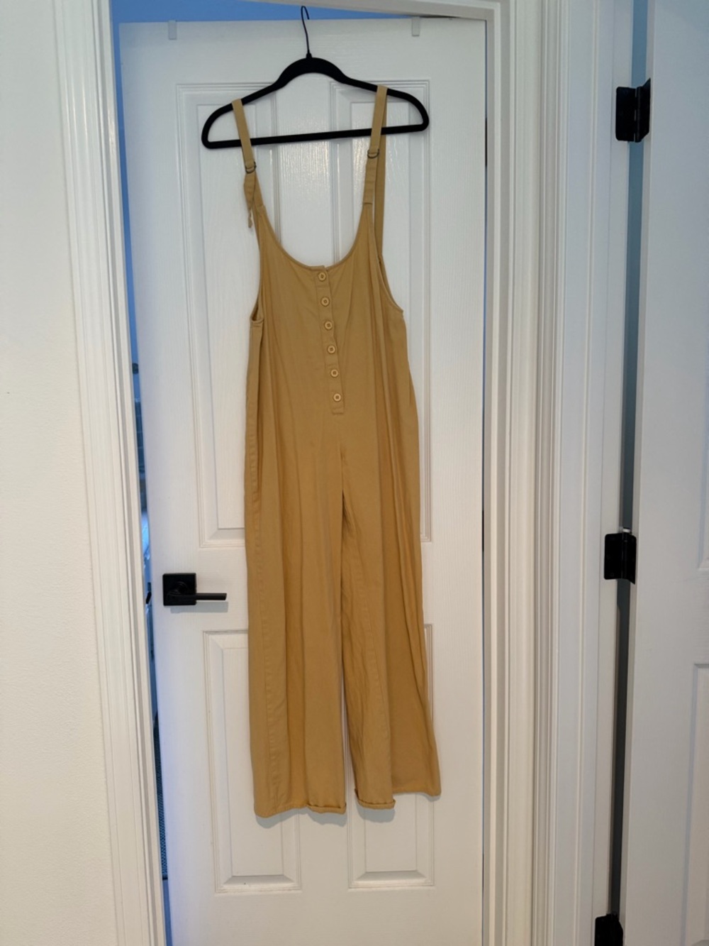 Yellow Button-Front Overalls - Picture 5 of 9